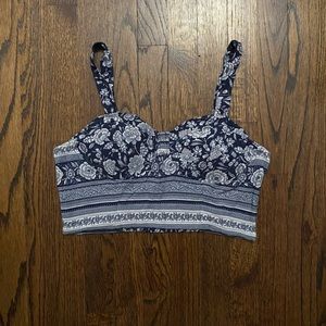 American Eagle Outfitters Blue Floral Tank